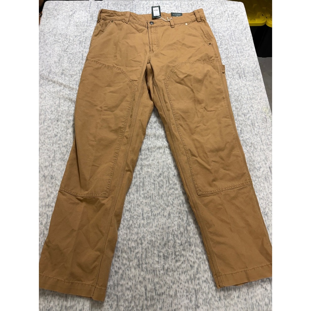 Alpine Design Mens Utility Pants Brown Khaki Double Knee‎ Canvas 40x32 ADM24901